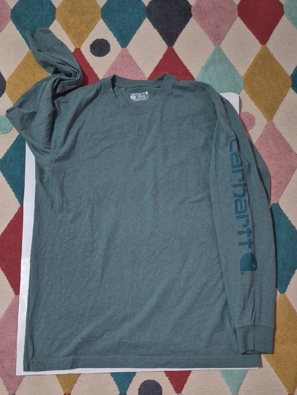 Carhartt Men's Loose Fit Heavyweight Long-Sleeve Logo Graphic T-Shirt.